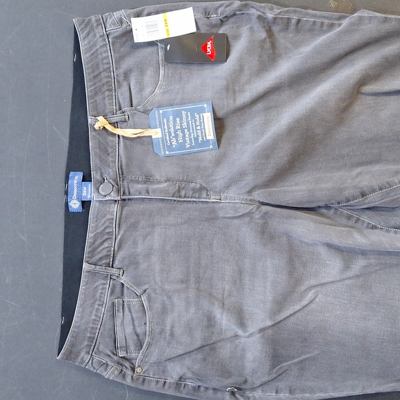 NEW! Democracy "Ab"solution High-Rise Vintage Skinny Jeans, Gray w/ Jeweled Hem - Picture 2 of 12